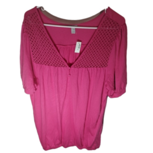 NWT Women's XXL Pink Old Navy Short Sleeve Top